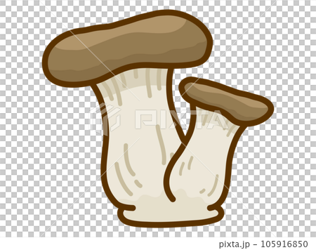 秋の味覚のイラスト素材、可愛いエリンギのイラスト 105916850