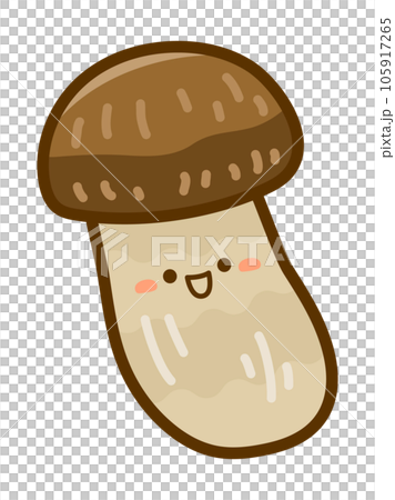 可愛的臉松茸蘑菇的插圖 105917265