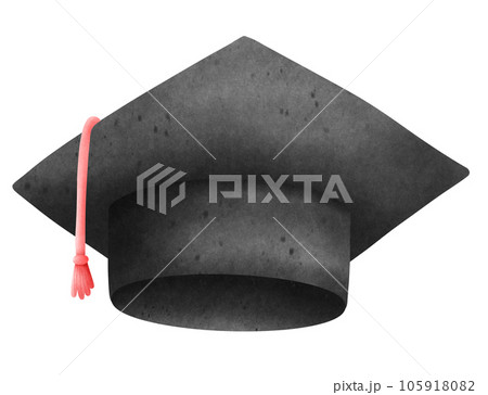 Isolated cute graduation cap with pink tassel in transparent background 105918082