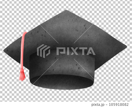Isolated cute graduation cap with pink tassel in transparent background 105918082