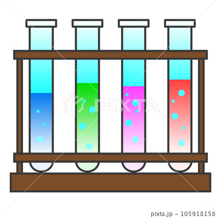 科学の実験に使用するガラス製試験管のイラスト 105918158