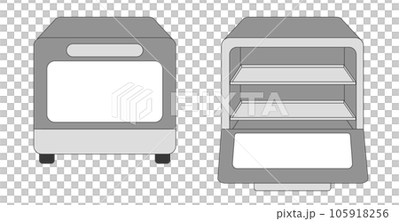Simple oven opening and closing illustration set Simple oven opening and closing illustration set 105918256