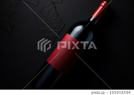A bottle of red wine with an empty label A bottle of red wine with an empty label 105918594