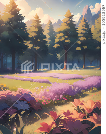 春の山の風景 105918967