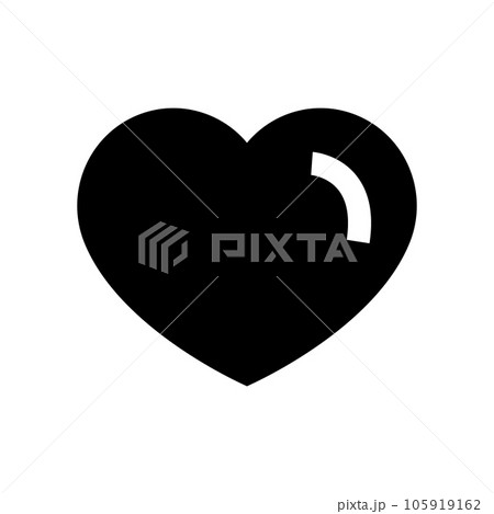 ハートを表す塗りつぶしスタイルのアイコン 105919162