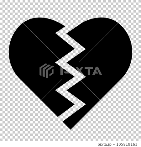 心,充滿風格的圖標代表破碎的心 心,充滿風格的圖標代表破碎的心 105919163