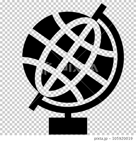 A filled style icon representing the globe 105920019