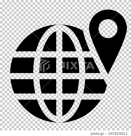 A filled style icon representing the globe 105920021