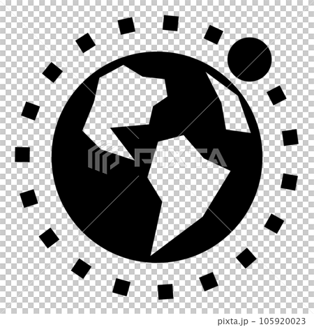 A filled style icon representing the globe 105920023