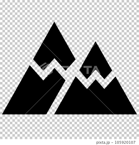 代表一座山的填充風格圖標 105920107