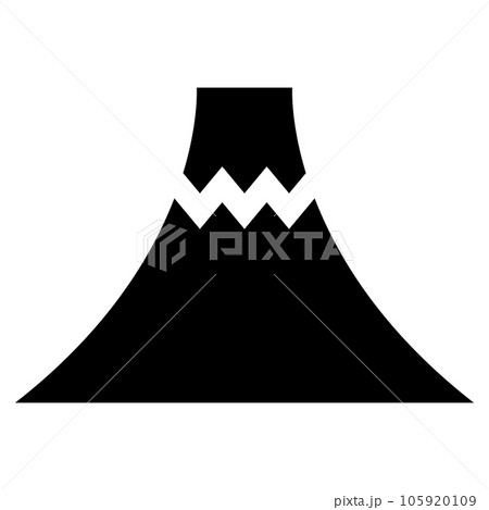 山、富士山を表す塗りつぶしスタイルのアイコン 山、富士山を表す塗りつぶしスタイルのアイコン 105920109