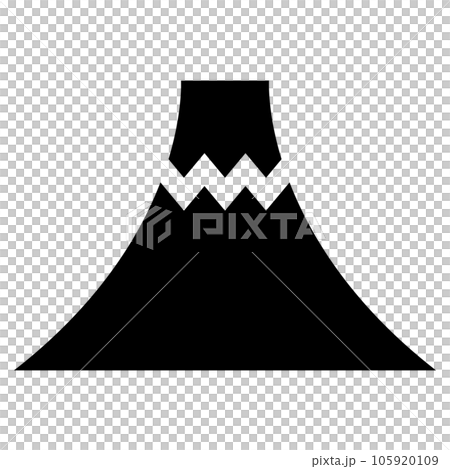 代表富士山的填充風格圖標 105920109