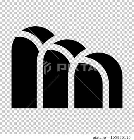 代表一座山的填充風格圖標 105920110