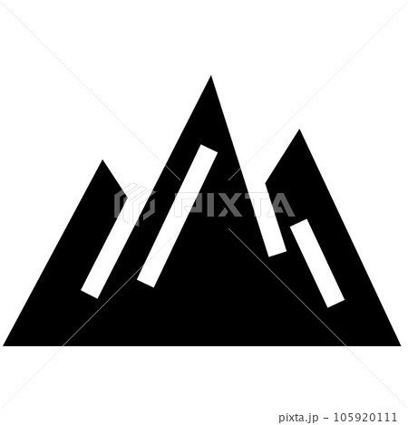 山を表す塗りつぶしスタイルのアイコン 山を表す塗りつぶしスタイルのアイコン 105920111