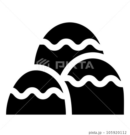 山を表す塗りつぶしスタイルのアイコン 105920112