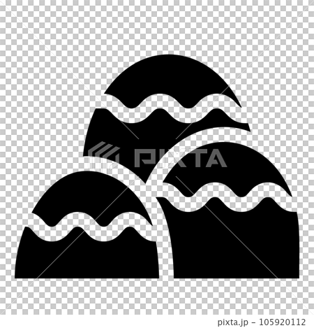 代表一座山的填充風格圖標 代表一座山的填充風格圖標 105920112