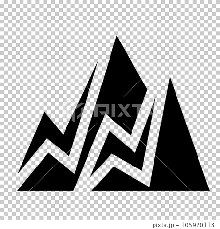 代表一座山的填充風格圖標 105920113