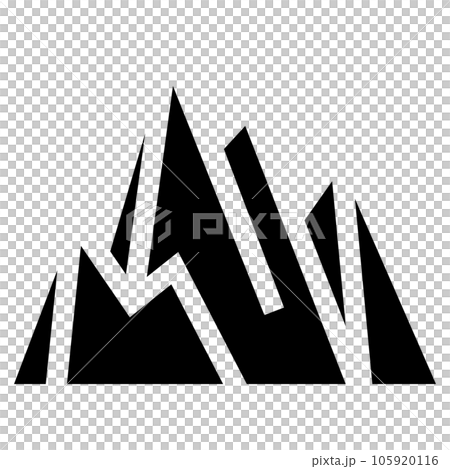 代表一座山的填充風格圖標 105920116