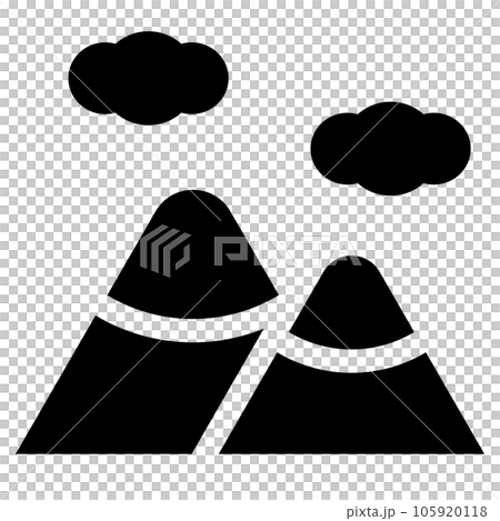 代表一座山的填充風格圖標 105920118