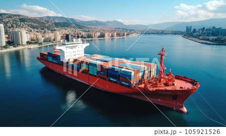 Container ship, Import and export business logistic and transportation of international. Container ship, Import and export business logistic and transportation of international. 105921526