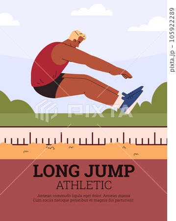 Log jump athletic poster, flat vector illustration. 105922289
