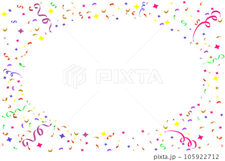 Confetti background with colorful serpentine ribbons.Vector illustration. Confetti background with colorful serpentine ribbons.Vector illustration. 105922712