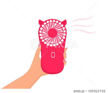 Pink Electric Fan Vector illustration in cartoon style. 105922720