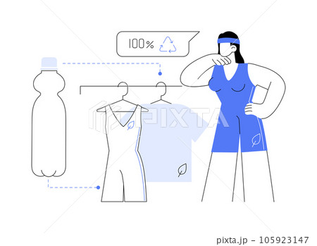 Sportswear from recycled plastic abstract concept vector illustration. Sportswear from recycled plastic abstract concept vector illustration. 105923147