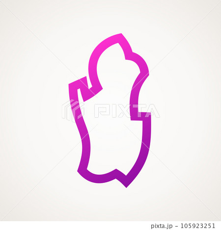 Qatar - Stylized outline map Qatar - Stylized outline map 105923251