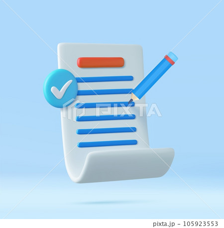 3d White paper task management todo check list 3d White paper task management todo check list 105923553