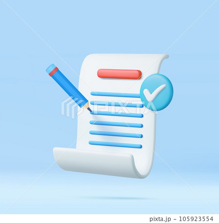 3d White paper task management todo check list 105923554