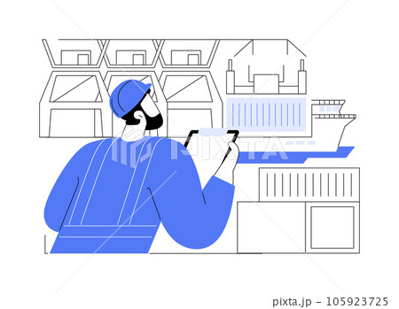 Loading cargo ship abstract concept vector illustration. 105923725