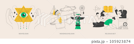 Spiritual movement abstract concept vector illustrations. 105923874