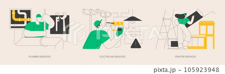 Contractor services abstract concept vector illustrations. 105923948