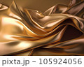 Featuring a wavy fold of silk or satin, this golden fabric background adds elegance to any project. Created with the help of AI technology. 105924056