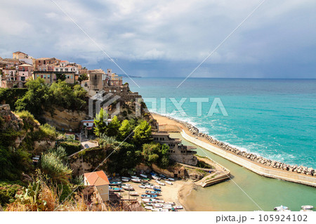 Pizzo Calabro, beautiful coastal town in Calabria, southern Italy. Pizzo Calabro, beautiful coastal town in Calabria, southern Italy. 105924102