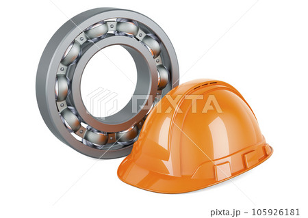 Bearing with construction hardhat, 3D rendering 105926181