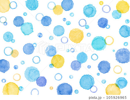 水彩背景　丸　手描き　ペイント　背景 105926965