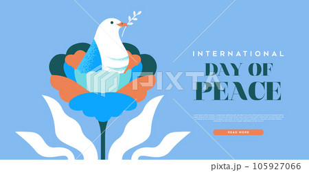 International day of peace colorful flower and white dove vector design International day of peace colorful flower and white dove vector design 105927066