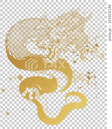 金色の龍のイラスト 105928186