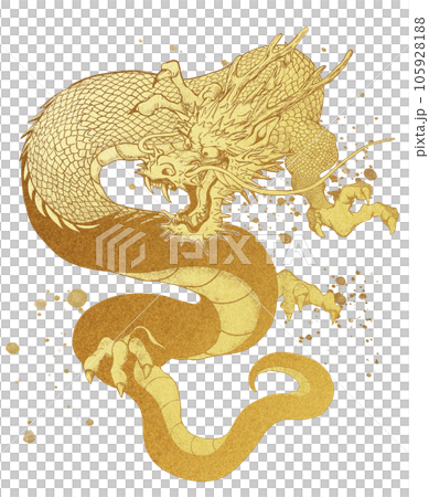 金色の龍のイラスト 105928188