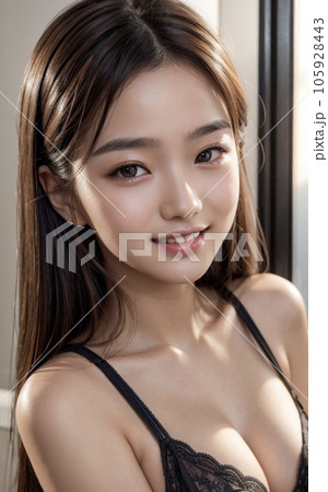 鏡を見るきれいな女性 鏡を見るきれいな女性 105928443