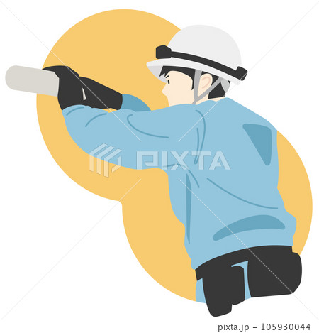 天井の配管工事の作業員 天井の配管工事の作業員 105930044