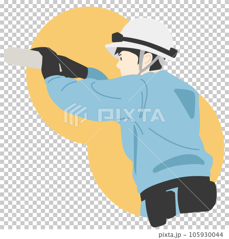 天井の配管工事の作業員 天井の配管工事の作業員 105930044