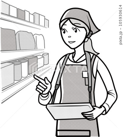 発注作業をする女性従業員 発注作業をする女性従業員 105930614