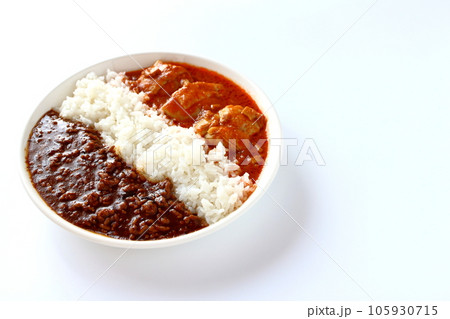 バターチキンカレーとキーマカレーのあいがけカレー 105930715