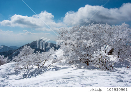 【雪山絶景】御在所岳の樹氷と鎌ヶ岳 【雪山絶景】御在所岳の樹氷と鎌ヶ岳 105930961