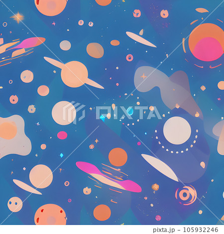 galaxy space draw random background, nebula...のイラスト素材 [105932246] - PIXTA