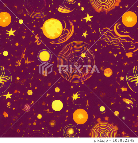 galaxy space draw random background, nebula...のイラスト素材 [105932248] - PIXTA