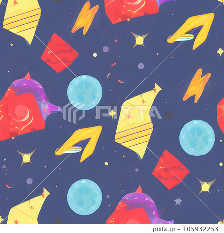 galaxy space draw random background, nebula...のイラスト素材 [105932253] - PIXTA